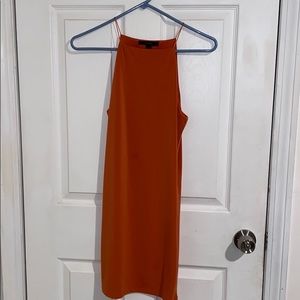 Burnt orange small strap bodycon dress